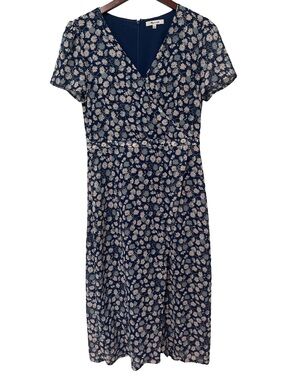 Madewell Women’s Size 6 Blue Floral V Neck Maxi Dress